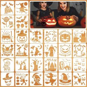 img 4 attached to 🎃 Get Creative with Konsait Halloween Stencils Templates for Spooky Scrapbooks and Art Projects