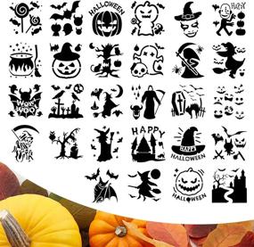 img 2 attached to 🎃 Get Creative with Konsait Halloween Stencils Templates for Spooky Scrapbooks and Art Projects