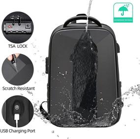 img 1 attached to 🎒 FENRUIEN Waterproof Hard Shell Laptop Backpack 15.6 Inch for Men - Expandable Anti-theft Business Gaming Rucksack with USB Charging Port, TSA Lock - Perfect for College, Trip, Work (Black)