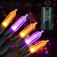 🎃 lomotech orange purple halloween lights, 33ft 100 led battery operated orange purple string lights, waterproof with timer, 8 modes halloween fairy lights, perfect for home decor, party, halloween decoration логотип