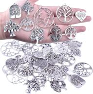 🌳 enhance your jewelry collection with bronagrand 40pcs tree of life charms pendents: perfect for diy bracelets, necklaces, and earrings in antique silver logo