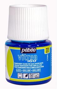 img 4 attached to Pebeo Vitrea 160 Glossy Cyan: Stunning Glass Paint for Vibrant Results