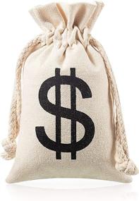 img 3 attached to 💰 Boao 24 Pack Money Bag Pouch: Canvas Cloth Drawstring Closure with Dollar Sign Symbol - Perfect for Toy Party Favors & Novelty Props