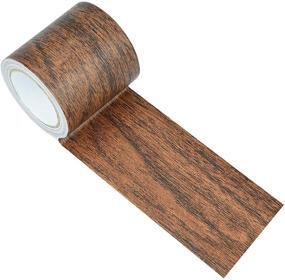 img 4 attached to 15ft Wood Grain Adhesive Repair Tape Patch | Marrywindix Roll for Furniture and Floor Beautification - Dark Brown Oak Grain Textured | Ideal for Home Decoration