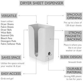 img 3 attached to 🧲 Magnetic Dryer Sheet Dispenser: Sleek Neat Storage for Laundry Softener Sheets - Sturdy Case for Fabric Softener - Compact Dryer Sheet Caddy (Light Grey)