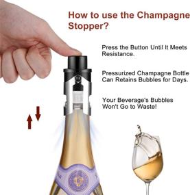 img 1 attached to 🍾 Wine and Champagne Stoppers with Pump – Qtto Professional Bottle Sealer for Wine, Champagne, Cava, Prosecco & Sparkling Wine – Champagne Sealer Stopper, 2 pack