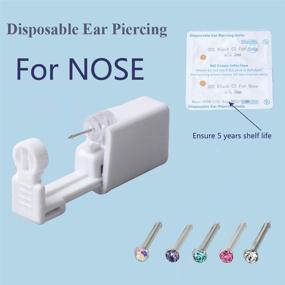 img 3 attached to 💉 Набор для самопрокола носа - безопасный и стерильный одноразовый прокол для носа с украшениями для тела - 1 шт. (белый)