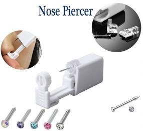 img 2 attached to 💉 Набор для самопрокола носа - безопасный и стерильный одноразовый прокол для носа с украшениями для тела - 1 шт. (белый)