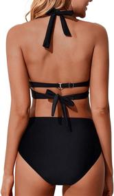 img 1 attached to 👙 Holipick Women's Waisted Swimsuits for a Flattering and Contoured Beachwear Look