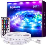 high-quality 50ft led strip lights | hyrion smd 5050 rgb color changing led lights with 🌈 dimmable 44-key remote control | ideal for bedroom, living room, kitchen, home décor | 2x 25ft reels included логотип