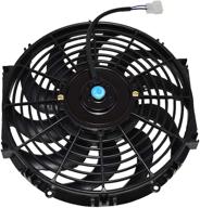 🔥 a-team performance 170071: heavy duty 12" radiator electric cooling fan with 10 curved blades, reversible push or pull, 12v - 1400 cfm - complete mounting kit - ideal for car transmission cooling - black 12 inches logo