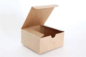 img 3 attached to Коробка для подарков или цветов «Крафт» высокого качества 4 x 4 x 2, 12 шт. - прочная и элегантная упаковка.