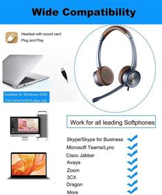 img 2 attached to PC USB Headset with Noise Cancelling Microphone, Single-ear Headset for PC Call Center, Laptop, Skype, Webinar, Home Office - with Mute Feature