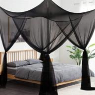 🛏️ premium 4 corner post mosquito net for bed canopy - ideal princess decoration for girls & adults, full/queen/king size, large netting curtains logo