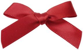 img 1 attached to Lot of 100 Handmade Polyester Satin Ribbon Bow Appliques Sewing Craft DIY Kids Girls Headwear Hair Accessories in Red