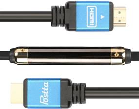 img 1 attached to 🔹 High-Quality 100ft Postta Ultra HDMI 2.0V Cable with Built-in Signal Booster - 3D, 1080P, Ethernet, Audio Return & Ultra HD Support - Blue (1 Pack)