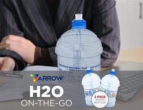 img 1 attached to 💧 Arrow H2O on the Go 2.2L Beverage Bottle, 2 Pack BPA Free, Reusable Water Bottle with Push, Pull Cap - Portable Big Water Jug for On-the-Go