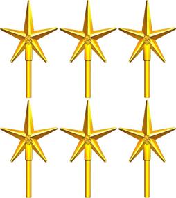 img 4 attached to 🌟 Yellow Star Ceramic Christmas Tree Light Decorations - Pack of 6 Plastic Light Ornaments for Enhancing Christmas Trees