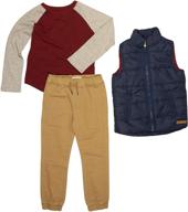 buffalo david bitton boys' 3 piece outerwear fashion: stylish and practical clothing for trendy kids logo