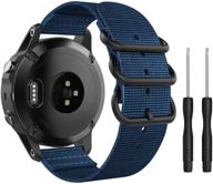 🔵 моко браслет для умных часов garmin fenix 6s/6s pro/5s/5s plus - регулируемый королевский синий ремешок с металлической пряжкой логотип