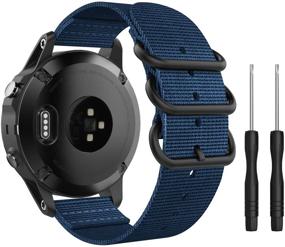 img 4 attached to 🔵 Моко браслет для умных часов Garmin Fenix 6S/6S Pro/5S/5S Plus - регулируемый королевский синий ремешок с металлической пряжкой