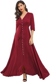 img 4 attached to Milumia Womens Button Sleeve Burgundy