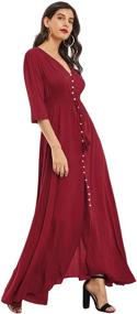 img 3 attached to Milumia Womens Button Sleeve Burgundy