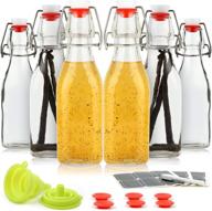 🍾 willdan set of 6-8.5oz swing top glass bottles - premium brewing bottles for kombucha, kefir, vanilla extract, and beer – airtight caps, leak-proof lids, bonus gaskets, and funnel included logo