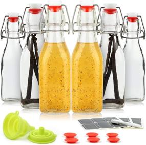 img 4 attached to 🍾 WILLDAN Set of 6-8.5oz Swing Top Glass Bottles - Premium Brewing Bottles for Kombucha, Kefir, Vanilla Extract, and Beer – Airtight Caps, Leak-Proof Lids, Bonus Gaskets, and Funnel Included