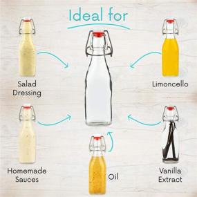 img 2 attached to 🍾 WILLDAN Set of 6-8.5oz Swing Top Glass Bottles - Premium Brewing Bottles for Kombucha, Kefir, Vanilla Extract, and Beer – Airtight Caps, Leak-Proof Lids, Bonus Gaskets, and Funnel Included