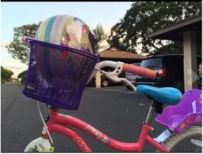 img 1 attached to Pink BIRIA Kids Bicycle Basket with Removable Hooks: Front Wire Mesh Basket for Small Bikes