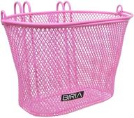 pink biria kids bicycle basket with removable hooks: front wire mesh basket for small bikes логотип