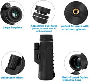 img 2 attached to 🔭 Occer 10X42 High Power Monocular Telescope with HD Dual Focus Scope, Compact Design and Bak4 Multi-Coated Zoom Lens - Ideal for Hunting, Bird Watching, Camping, Outdoor Sporting, and Low-Light Vision