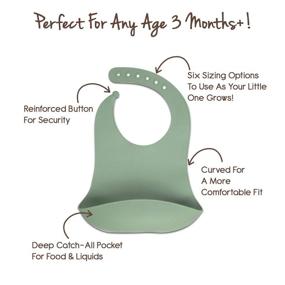 img 2 attached to 🌱 Little Twig Unbreakable Silicone Feeding Set: Safe, Dishwasher & Microwave Friendly, 6 PC Non-Toxic BPA & PVC Free Tableware Set in Sage