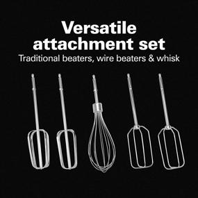 img 3 attached to 🧇 Hamilton Beach Classic 6-Speed Hand Mixer: Snap-On Storage, Stainless Steel, Traditional & Wire Beaters, Whisk Included