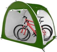🚲 double-sided opening large bicycle tent: heavy duty storage shed with waterproof 210d coated silver, green logo
