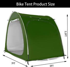 img 1 attached to 🚲 Double-Sided Opening Large Bicycle Tent: Heavy Duty Storage Shed with Waterproof 210D Coated Silver, Green