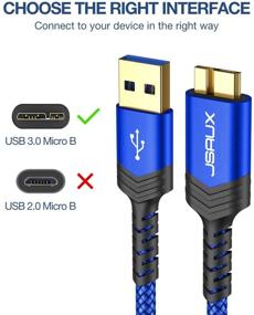 img 2 attached to 🔌 Кабель JSAUX USB 3.0 Micro 2 шт. (1 фут + 3,3 фута) - зарядное устройство для внешнего жесткого диска с USB A-разъемом к Micro B совместимо с Toshiba, WD, Seagate Hard Drive, Samsung Galaxy S5, Note 3, Note Pro 12.2 и другими