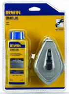 🔵 irwin tools strait-line 64499 aluminum chalk line reel, refillable with 4-ounce blue chalk, 100-foot length логотип