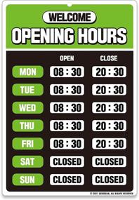 img 4 attached to GEEKBEAR Business Hours Sign (Green) – Opening Hour Sign - Store Hours Sign – Hours Of Operation Signs For Business – Open Sign With Hours – Store Or Office Hours Sign Changeable