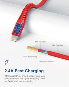 img 3 attached to Сертифицированный Apple MFi 6Ft зарядный кабель для iPhone