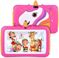 👧 kid-friendly tablet: 7 inch tablet for kids with 2gb ram, 16gb rom, android 9.0, parent control, hd display, wifi, google playstore, rose logo