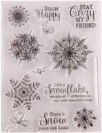 ❄️ merry christmas snowflake sayings & greetings clear stamps: ideal for christmas card making, decoration, scrapbooking, and craft projects logo
