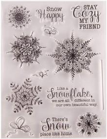 img 3 attached to ❄️ Merry Christmas Snowflake Sayings & Greetings Clear Stamps: Ideal for Christmas Card Making, Decoration, Scrapbooking, and Craft Projects