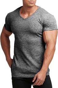 img 4 attached to 💪 COOFANDY Men's Muscle T Shirts - Stretch Short Sleeve V Neck Bodybuilding Workout Tees