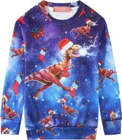 img 4 attached to Big Girls' Funny Ugly Christmas Crewneck Pullover - SSLR Xmas Sweatshirt