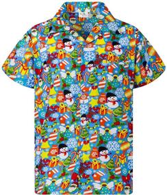 img 4 attached to 🎅 Funky Hawaiian Shirt Christmas Gingerbread Men's Shirts