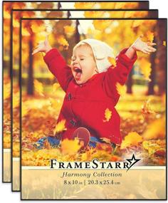 img 4 attached to 🖼️ Harmony Collection: Black FrameStarr 8x10 Picture Frames - Set of 3, Modern Front-Loading Style for Tabletop or Wall Mounting