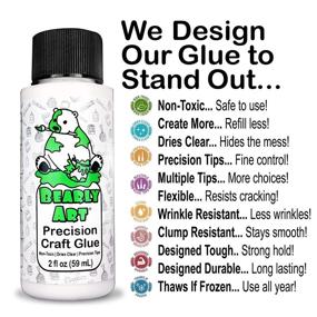 img 2 attached to 🐻 Bearly Art Precision Craft Glue - Mini Size - 2fl oz with Tip Kit - Clear Drying - Metal Tip - Wrinkle & Crack Resistant - Strong Hold - Made in USA