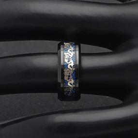 img 1 attached to 💍 Stainless Steel Dragon Band Ring in Black - Ginger Lyne Collection - Enhanced Comfort Fit